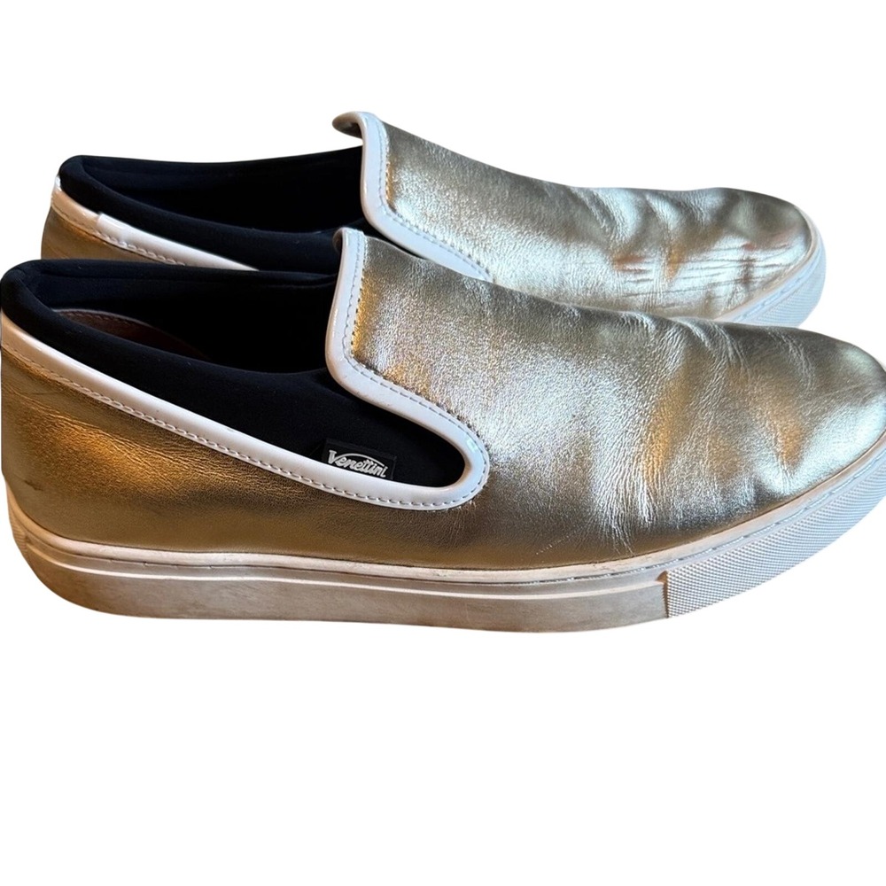 Venettini Gold Metallic Lexa Slip On Sneakers Women's 37